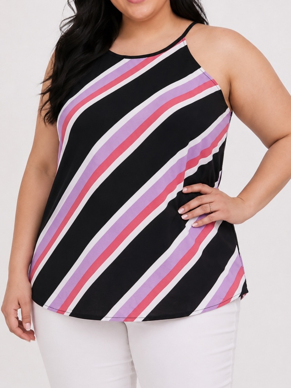 Torrid Multi Stripe Goddess Challis Keyhole Tank Top